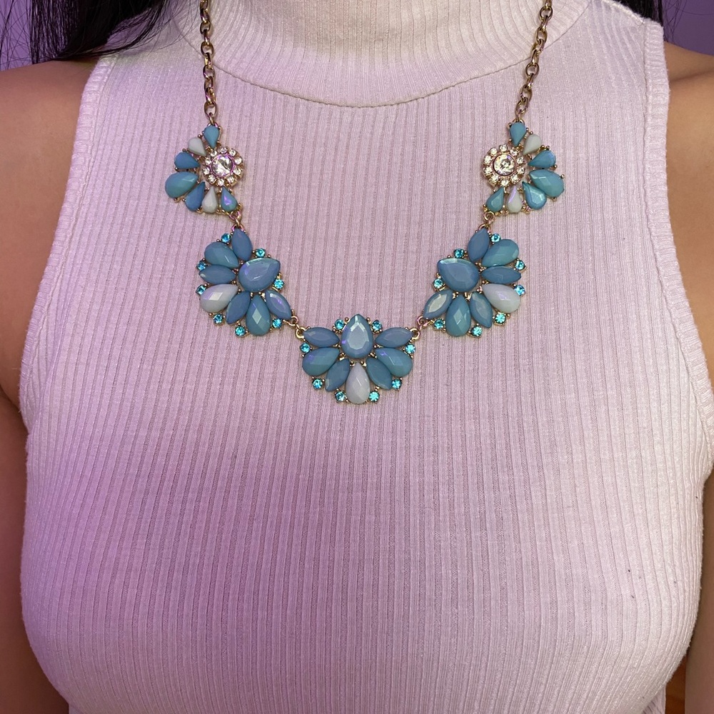 Light Blue Gemmed Necklace